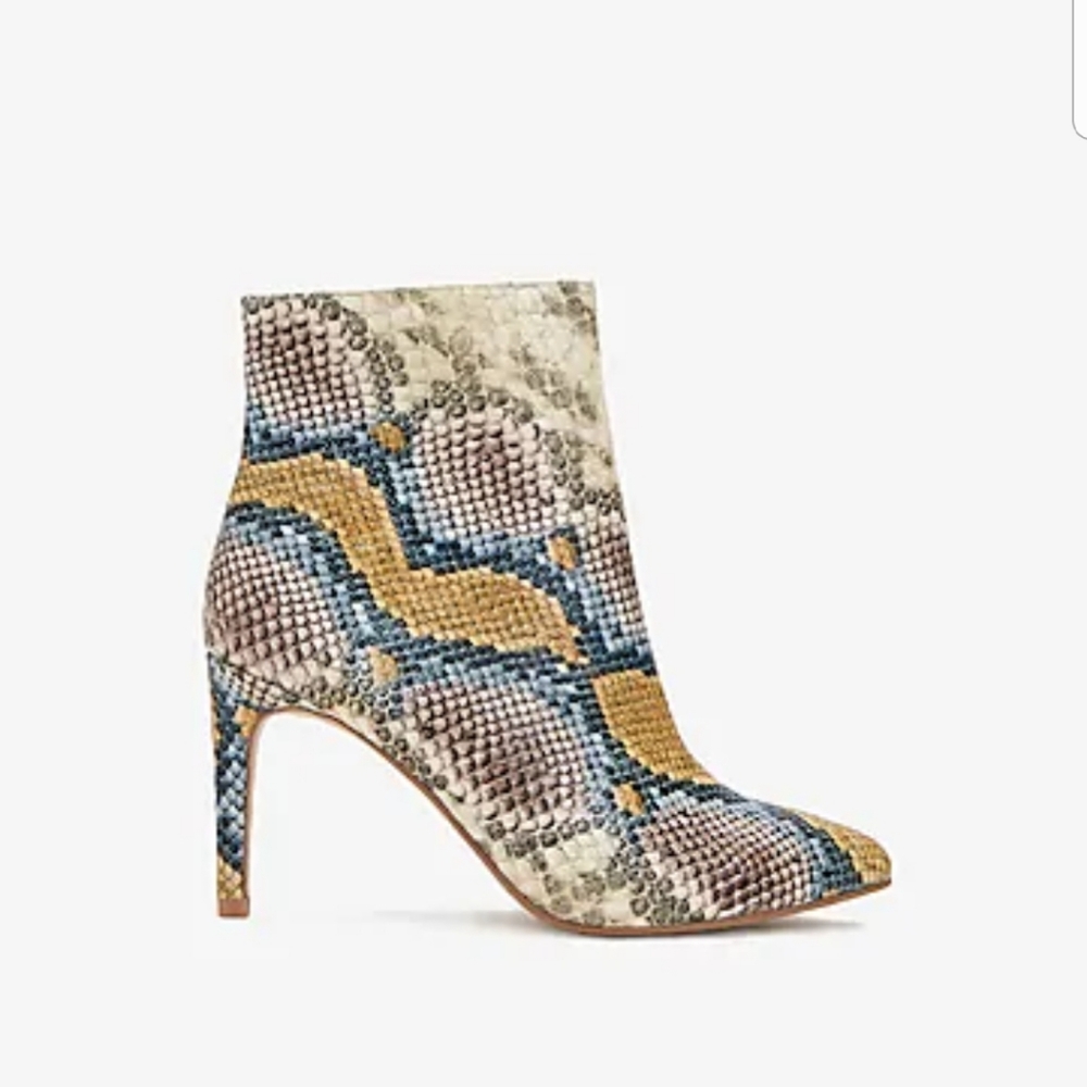 Express Multicolored Snakeprint Booties